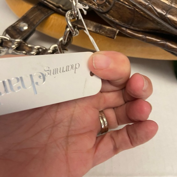 Charming Charlie Brown Faux Croc Shoulder Bag NWT - Picture 9 of 10